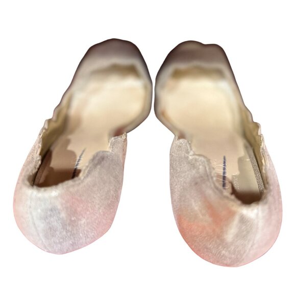 David's Bridal Sparkly Gold 4.5" Stilettos with Molded Upper Sz 10 M Peep Toe - Picture 6 of 10